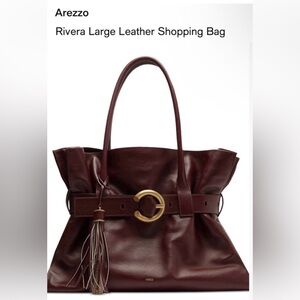 Chic Maroon Leather Shoulder Bag with Gold Accent